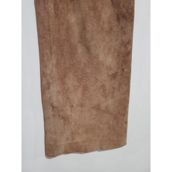 For Joseph Vintage Suede Brown Tan Leather Straight Leg Pants Women's Size 28 - Picture 6 of 11
